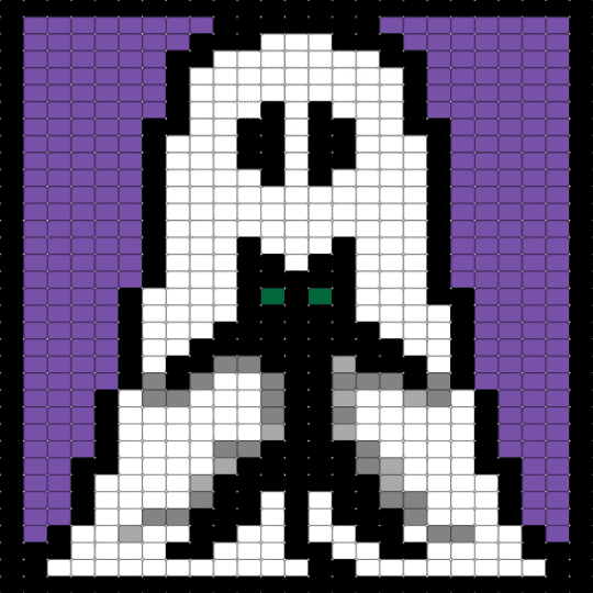 Ghost holding a cat - purple, white