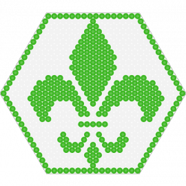 FDL - fleur de lis,symbol,logo,hexagon,green,white