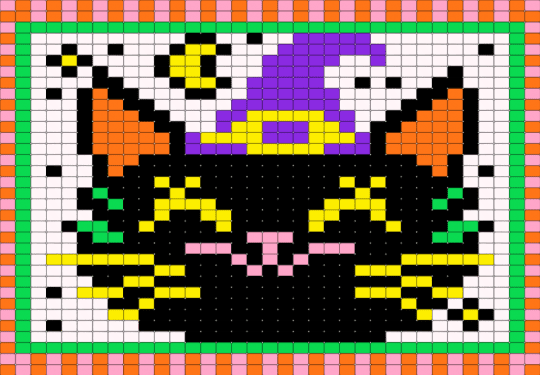 Cat - orange, pink, teal