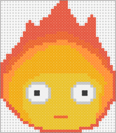 Calcifer - calcifer,howls moving castle,ghibli,character,fire,flame,eyes,yellow,orange