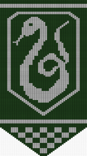 Slytherin Pony Bead Banner - beige, black