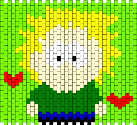 Tweek South Park bag panel - tweek tweak,south park,character,hearts,panel,bag,animation,tv show,green,yellow