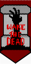 Wtd Wake the dead banner cedar point  WIP - wake the dead,musical,mystery,zombie,cedar point,amusement park,tombstone,banner,red,gray,black