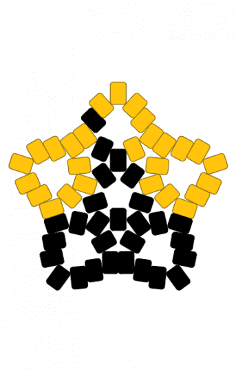 Hamilton Star - black, cotdharmonymusical, yellow