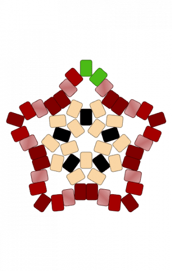 Apple star (big) - apple, beige, brown, red, star