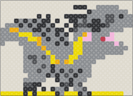 first thing i made ahahah.. - dinosaur,creature,gray,yellow