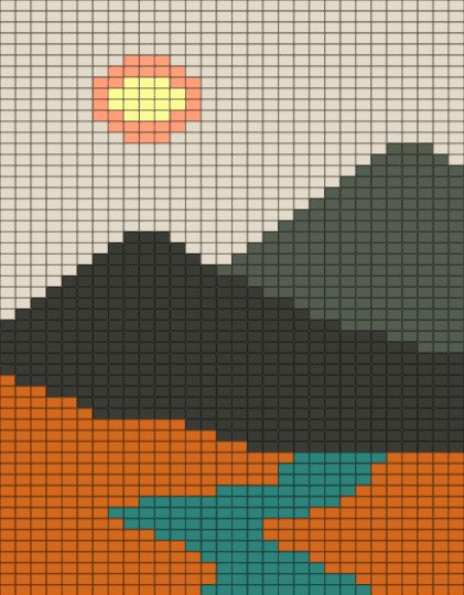 Mounttn - beige, orange