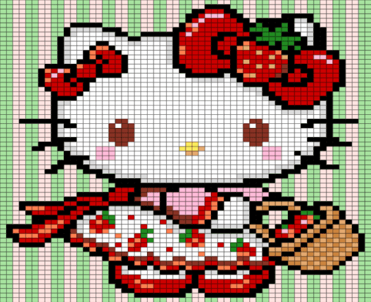 Hello Kitty Strawberry - red, teal, white