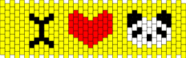 Jjk I heart panda - panda,jujutsu kaisen,love,heart,cuff,anime,yellow,red