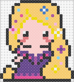 Rapunzel - rapunzel,princess,character,blonde,chibi,dress,royal,fairy tale,purple,yellow,pi