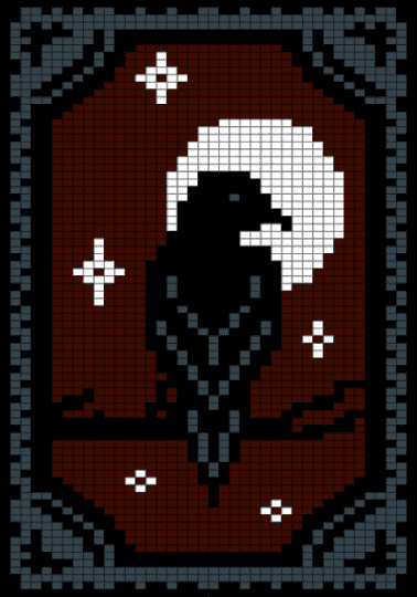 raven moon - brown, moon, purple, raven