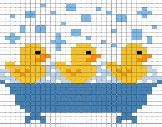 duck bath - blue, white, yellow