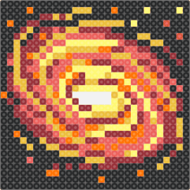 Spiral Galaxy - galaxy,space,swirl,cosmic,scifi,bright,dark,yellow,orange,red,black