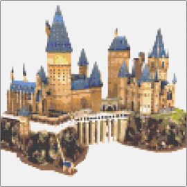 hogwarts - hogwarts,castle,harry potter,building,beige,blue