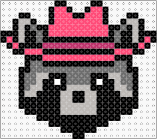 Pink cowboy raccoon - beige, black, gray, raccoon, red, trash panda