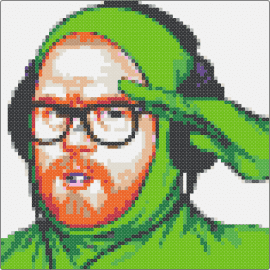 Wubby7 (Mini Perler) - paymoneywubby,portrait,streamer,green,orange