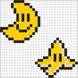 Lune et peau de banane Mario - banana,peel,moon,mario,nintendo,smile,face,video game,yellow