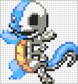 squirtle (carapuce) skeleton - squirtle,skeleton,pokemon,character,starter,spooky,halloween,gaming,light blue,gray,tan