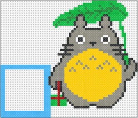 totoro meal - my neighbor totoro,ghibli,leaf,anime,character,cute,movie,yellow,green,gray