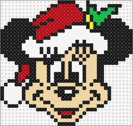 MICKEY NOEL - mickey mouse,christmas,santa,hat,happy,disney,character,head,red,black,beige,white