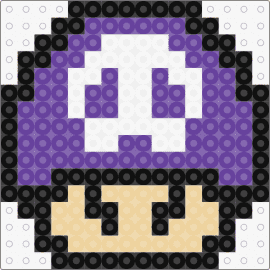 Champignon poison Mario - poison,mushroom,mario,skull,nintendo,video game,purple,tan,white