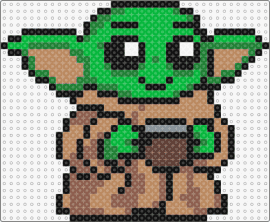 GROGU AVEC BOL DE SOUPE - grogu,baby yoda,character,star wars,coffee,cute,scifi,soup,jedi,movie,green,tan