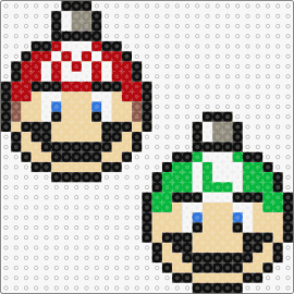 MARIO AND LUIGI  CHRISTMAS BALL - mario,luigi,christmas,ornaments,nintendo,tan,red,green