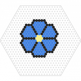 FLEURS N°10 - flower,hexagon,nature,petals,bloom,simple,plants,blue