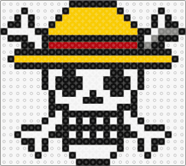 Pirate one piece - jolly roger,one piece,straw hat,pirates,skull,anime,tv show,yellow,red,white