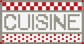 Cuisine - cuisine,sign,text,checkered,red,white,gray