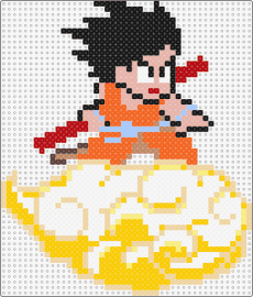 son goku nuage 1 - goku,flying nimbus,dragon ball z,cloud,anime,character,tv show,white,yellow,orange