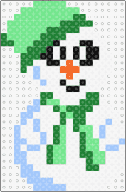 BONHOMME DE NEIGE - snowman,winter,cute,hat,smile,frosty,christmas,festive,white,green