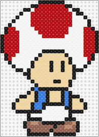 Toad - toad,mario,nintendo,character,video game,white,red,beige