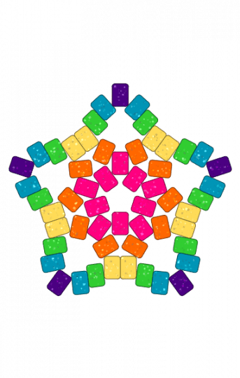 RAINBOW KANDI STAR - colorful, green, orange