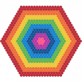 Rainbow - rainbow,hexagon,geometric,simple,red