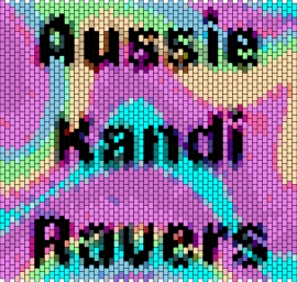 Business Sign - aussie kandi ravers,signs,text,heat map,swirls,colorful,panel,teal,purple,pink