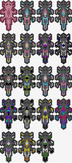 Axolotl Gender Pride Charms P2 - black,pink,gray