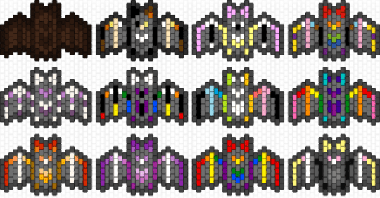 Bat Miscellaneous Pride Charms - black,pink,yellow,colorful