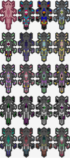 Axolotl Sexuality Pride Charms P1 - black,pink,gray