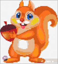 ekoorrr2 - squirrel,acorn,character,nut,animal,cute,orange