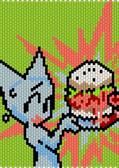 token dinner - character, crashcore, femtanyl, green, music, red, token