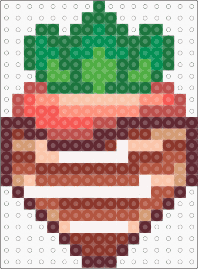 Strawberry with chocolate 🍓🍫 - cotddessert, dessert, enhypen, fruit, green, jungwon, perler pattern, perlers, red, strawberry