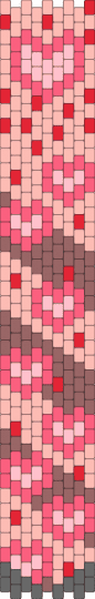 Valentines/heart themed dessert peyote tie - beige, cotddessert, heart, hearts, love, red, valentine