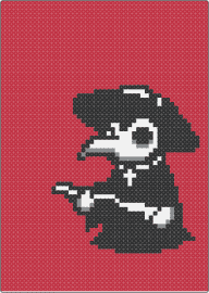 plague doctor - plague doctor,virus,spooky,character,mask,beak,classic,black,red,white