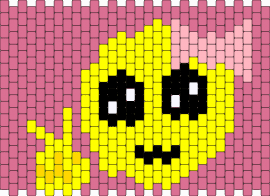 Cutie patootie - peace,alien,bow,cute,smile,pink,yellow