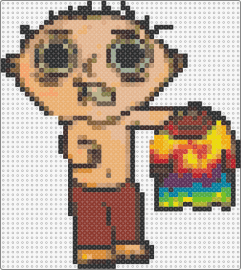 Stewie G - stewie griffin,family guy,character,trippy,tie dye,animation,cartoon,tv show,tan,red