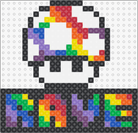 Rave - rave,sign,mushroom,rainbow,text,colorful,nintendo,white,black,red,purple