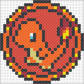 Charmander Medallion - charmander,pokemon,coin,emblem,starter,crest,gaming,orange,red