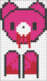 gloomy bear (fuse bead vrs) - gloomy bear,teddy,bloody,spooky,cute,pink,red