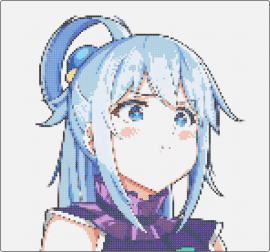 L - aqua,konosuba,character,anime,manga,light blue,purple,white